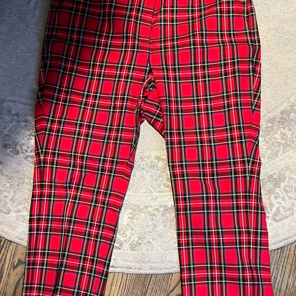 J. Crew Red Plaid Skinny Pants